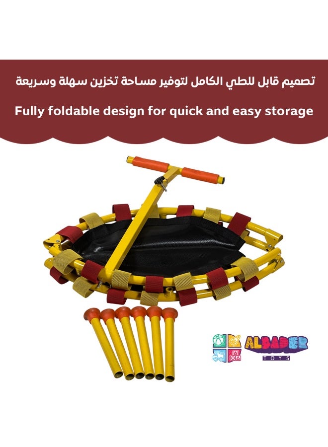 AL BADER 40 Inch Fitness Trampoline, T Shape Adjustable Foam Handle, Foldable Rebounder for Adults Fitness, Indoor Rebounder Exercise Trampoline Body Exercise And Fitness, For Adults And Kids - Image 5